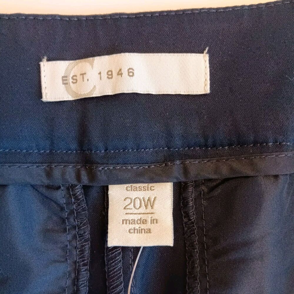 NWT Established 1946 Size 20W Navy Blue Cotton Shape Enhancing Ankle Pants - Picture 6 of 11